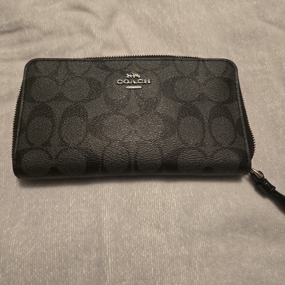 Coach Black Zip-Around Wallet